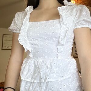 SO White Eyelet Top